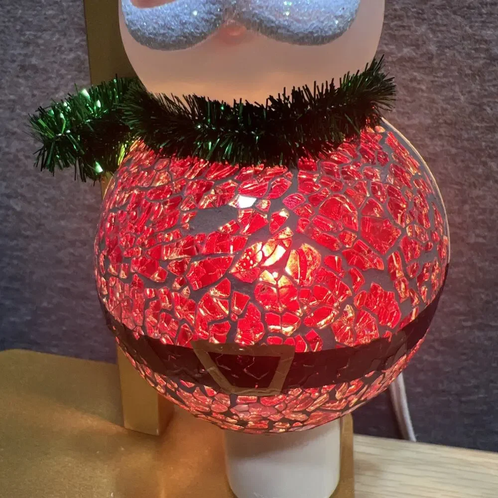 Stained Glass Santa Night Light